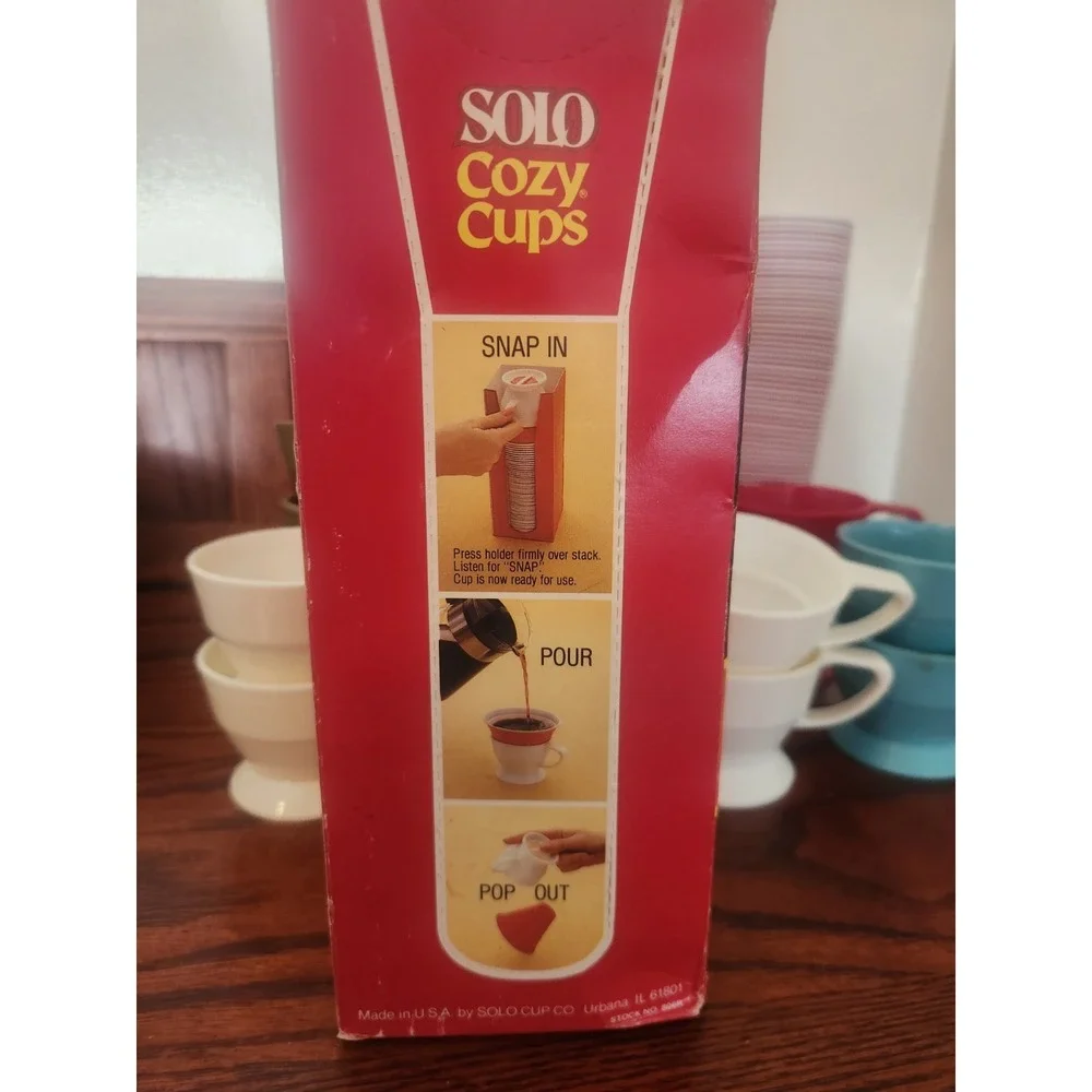 Vintage Solo Cozy Cups In Original Box 50 Cozy Cup‎ Refills 13 Cozy Cups